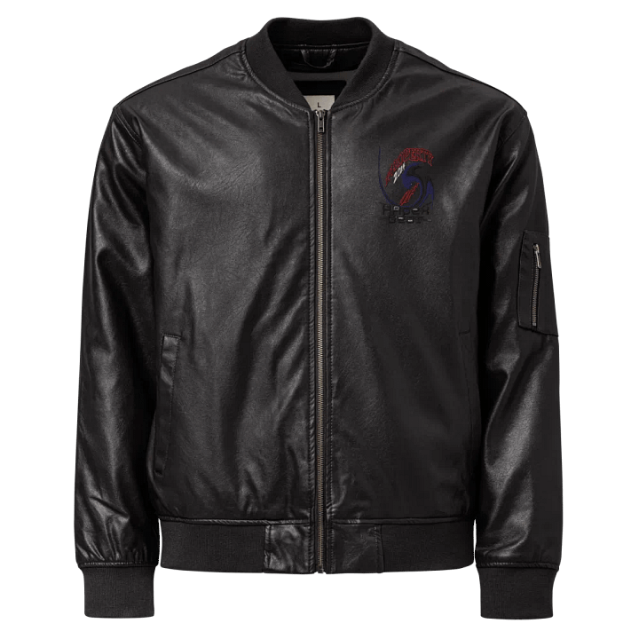Faux Leather Bomber Jacket - Embroidered - Property Of HApex Gear 2024 product image (1)