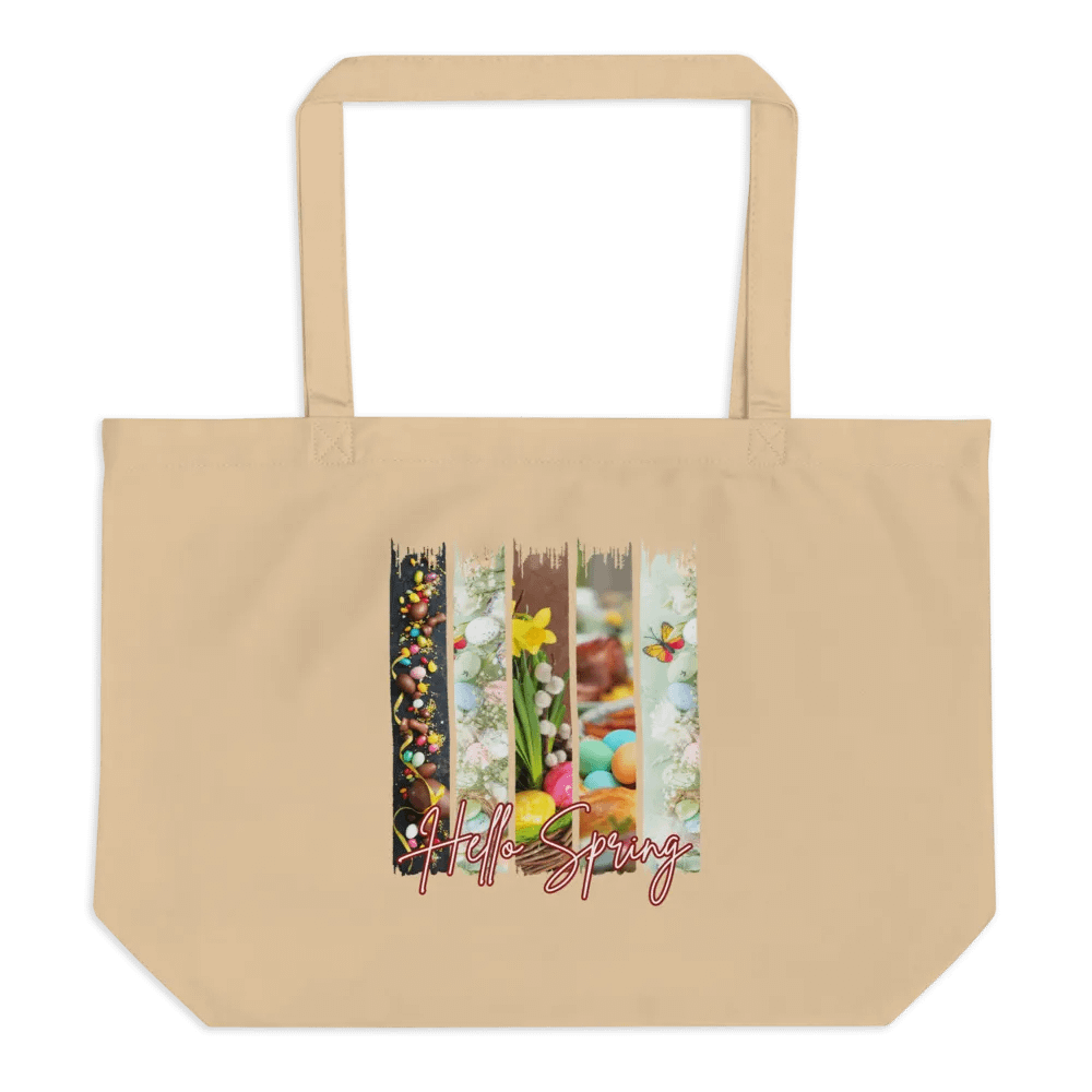 Hello Spring Brush Stroke Organic Tote Bag product image (2)
