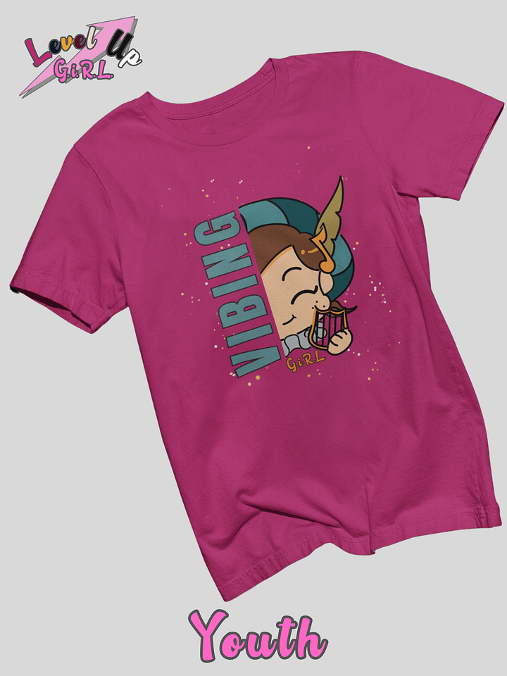 Gamer girl shirt - Vibing from Level Up series by G.i.R.L. youth product image (1)