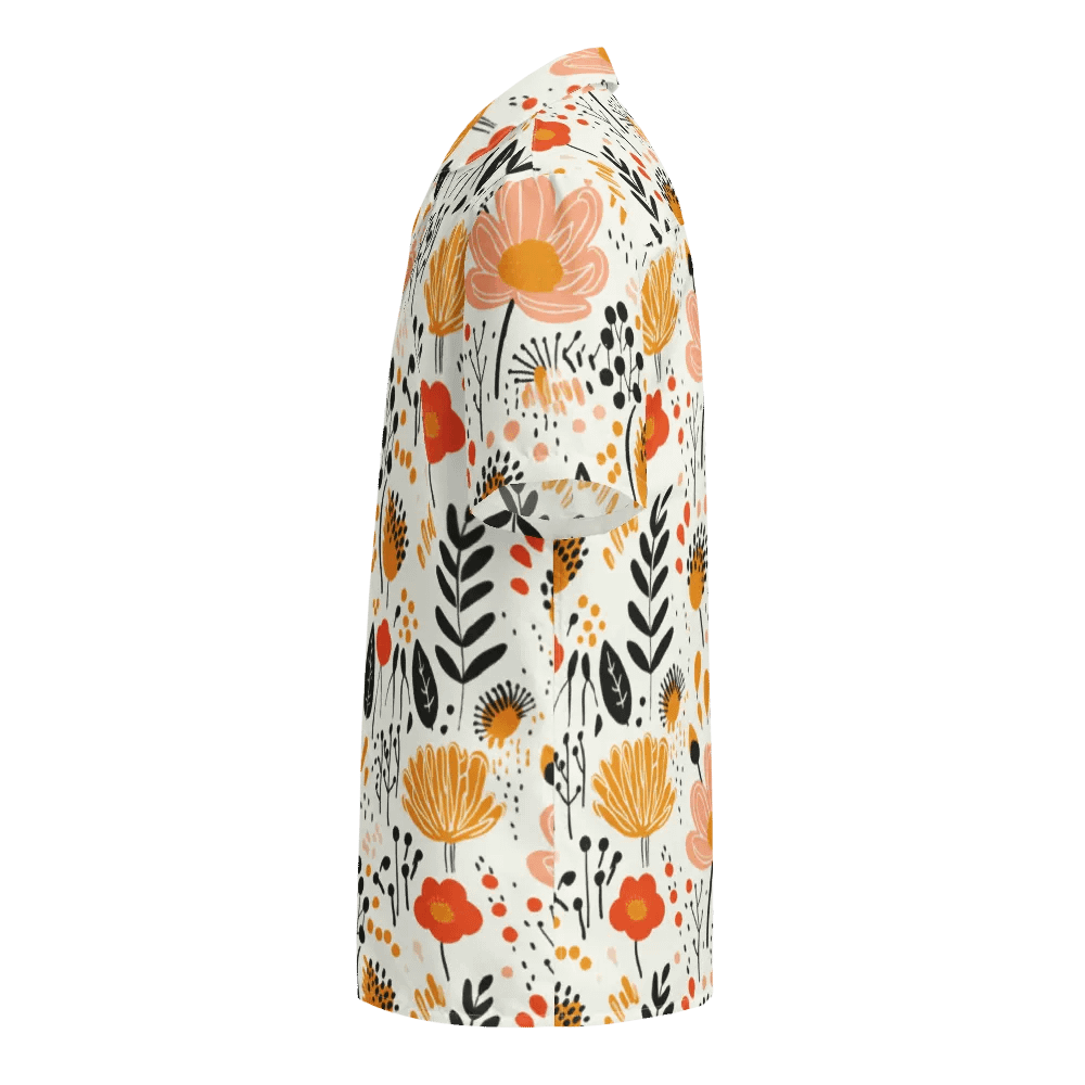 Retro Flowers Peach Hawaiian Shirt product image (9)