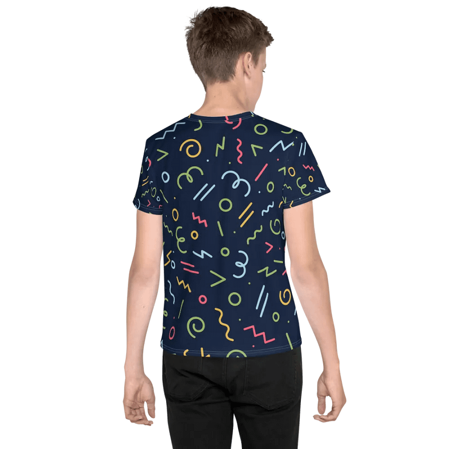Energize Your Style with Abstract All-Over Print Youth Tee product image (2)