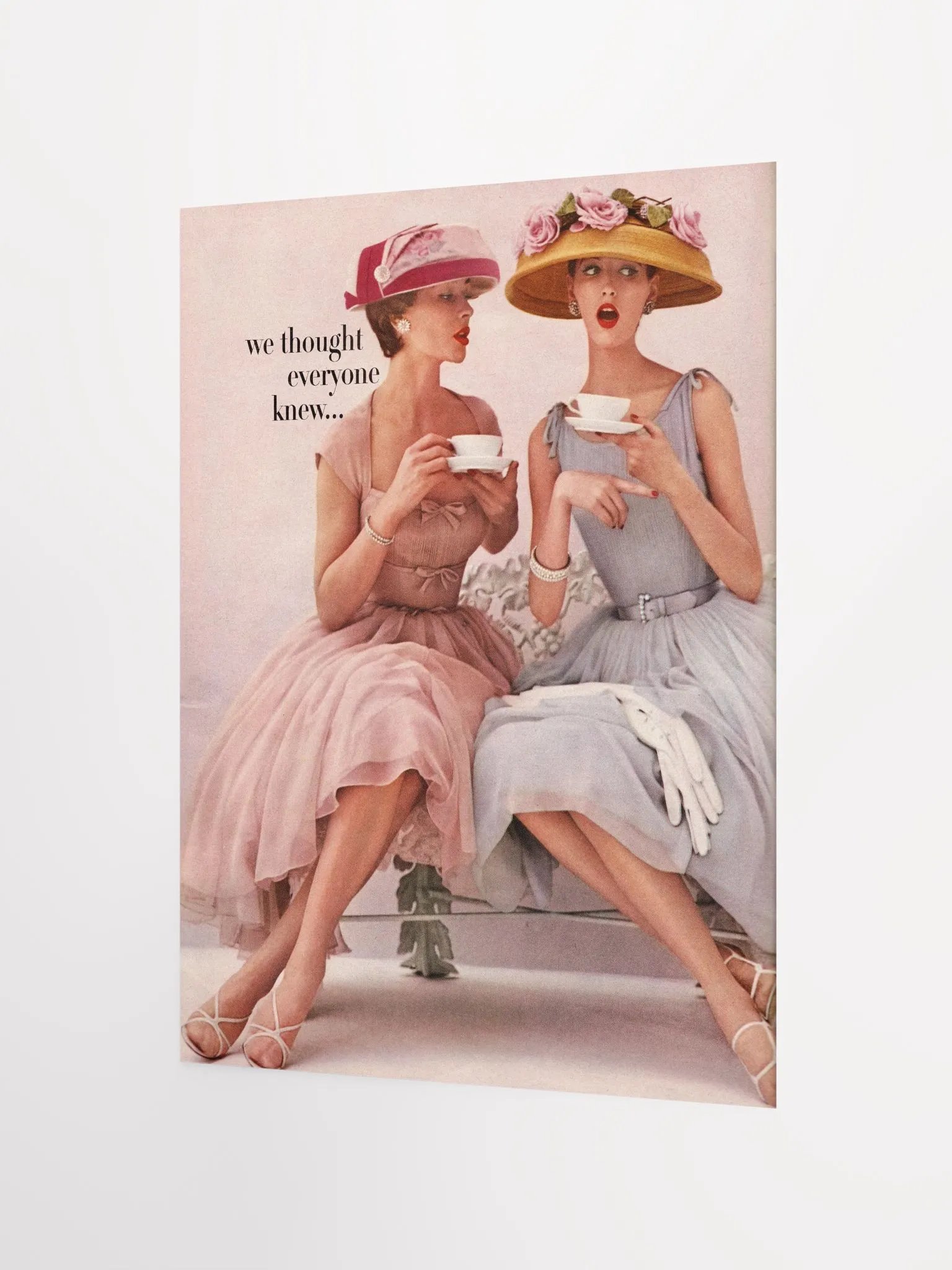 Two ladies at tea retro advertisment print product image (4)
