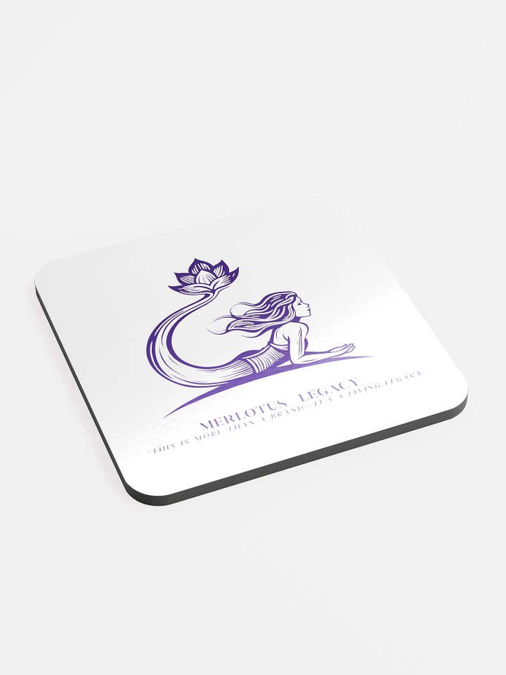 Cork Coaster – White with Purple Emblem 🌸 Light in form. Power in purpose. product image (2)