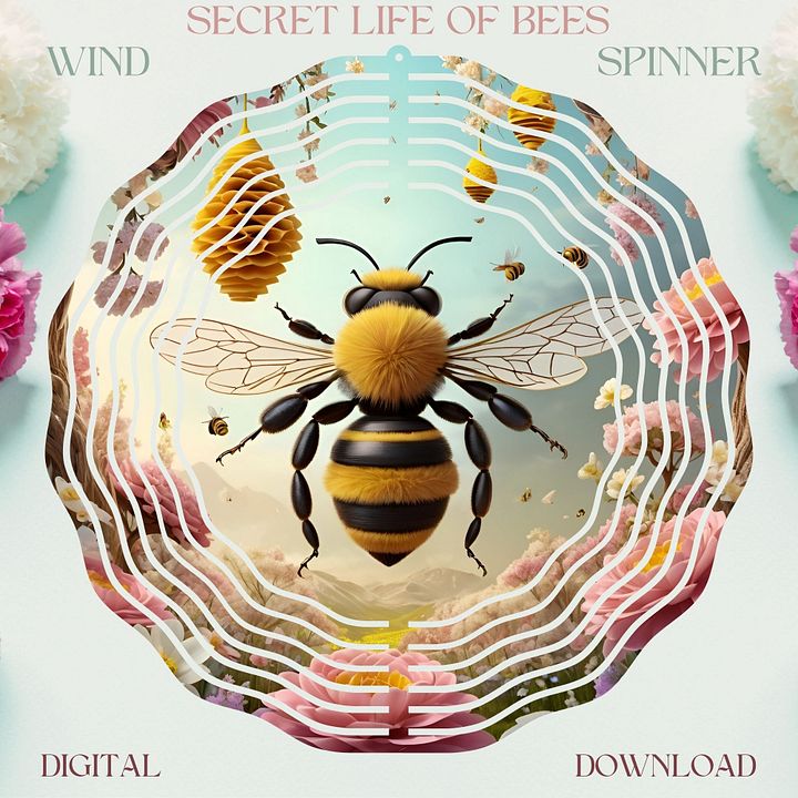 The Secret Life of Bees Wind Spinner Design PNG product image (1)