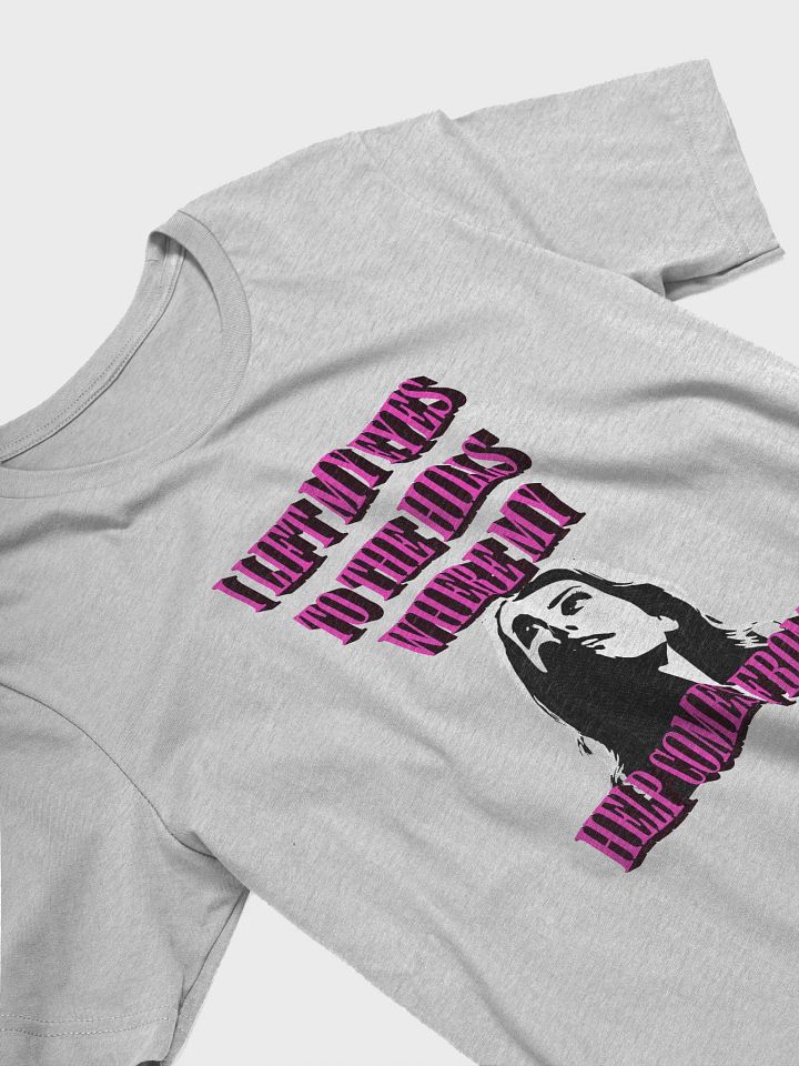 Psalms 121:1 (pink text) bella-canvas tshirt product image (2)