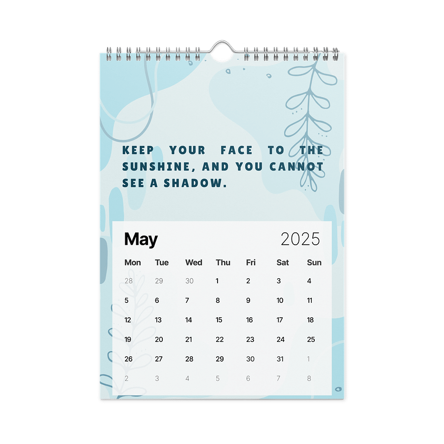 FLORAL INSPIRATIONAL QUOTES WALL CALENDAR 2026 product image (10)