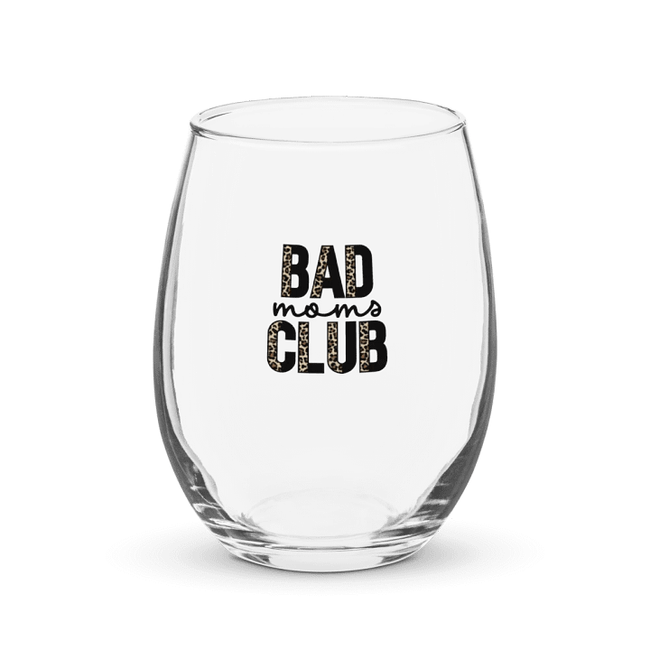Leopard Print 'Bad Moms Club' Stemless Wine Glass product image (1)