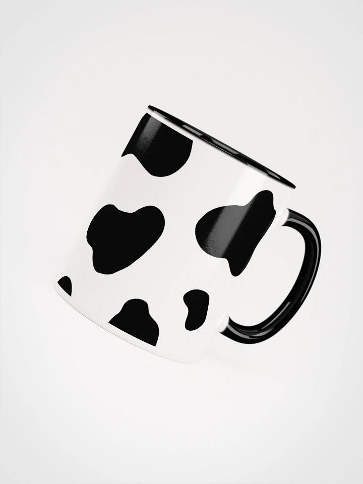 "Black cow pattern" Ceramic Mug with color inside product image (2)