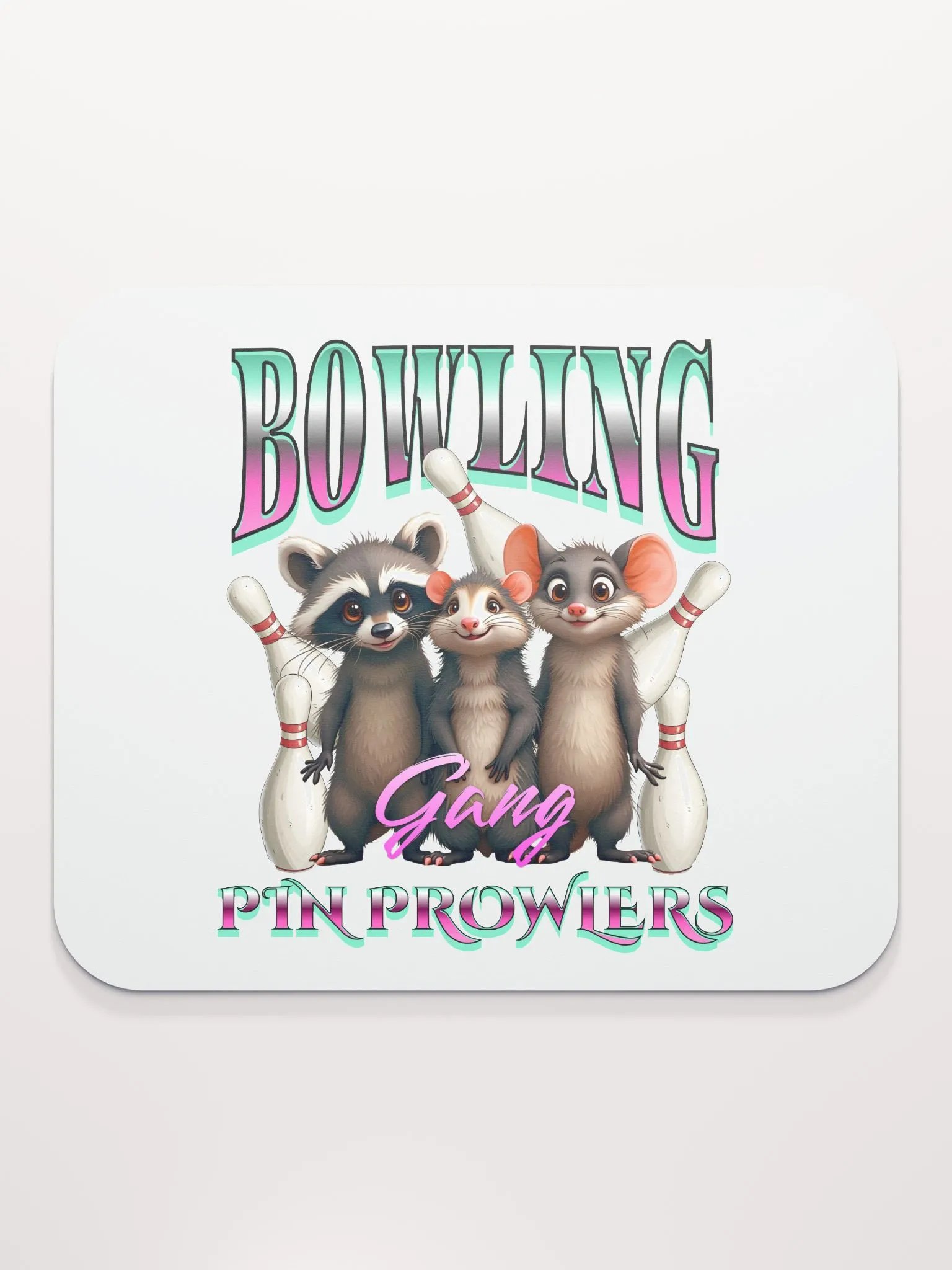 Bowling Gang Pin Prowlers Raccoon Mouse Pad product image (1)