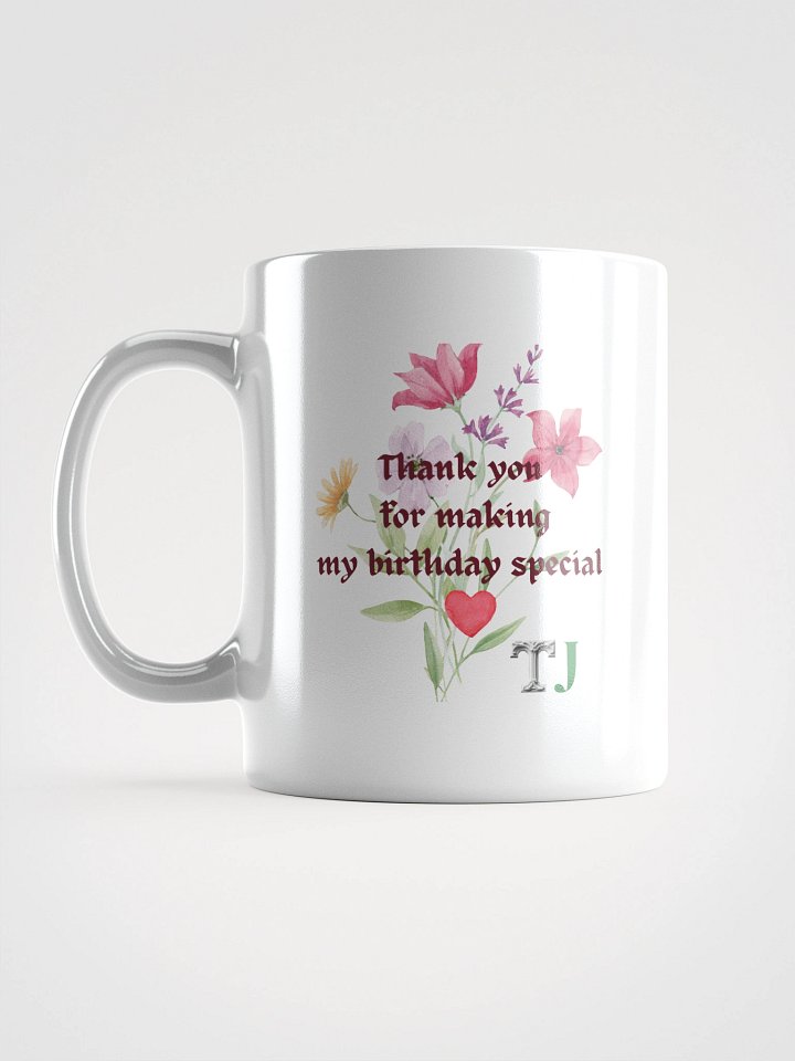 Customizable Special Birthday Thanks White Glossy Mug product image (1)