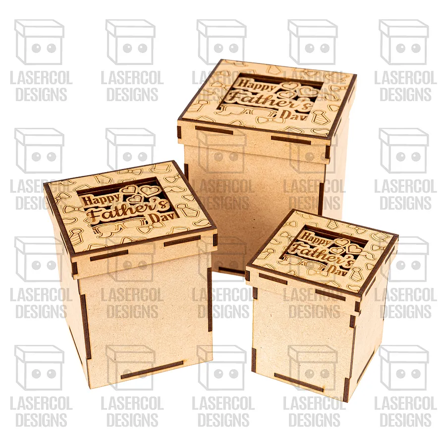 Father's Day Gift Boxes Set 2 (3 Sizes, 5 Styles) - Laser Cut Files product image (3)