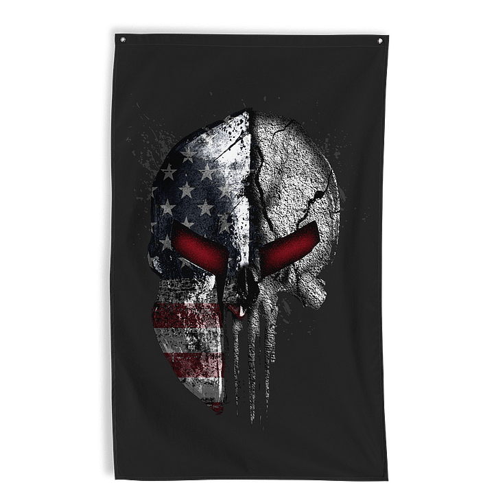 Spartan Skull American Wall Flag product image (1)