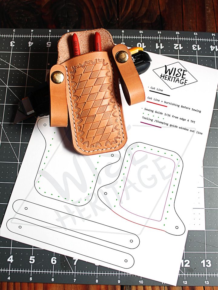IWB leather knife/tool sheath PDF Cut Pattern product image (1)