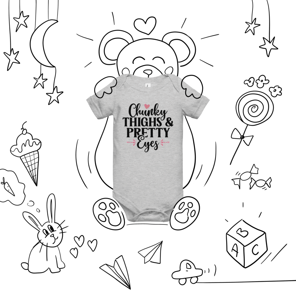 'Chunky Thighs & Pretty Eyes' Baby Onesie product image (22)