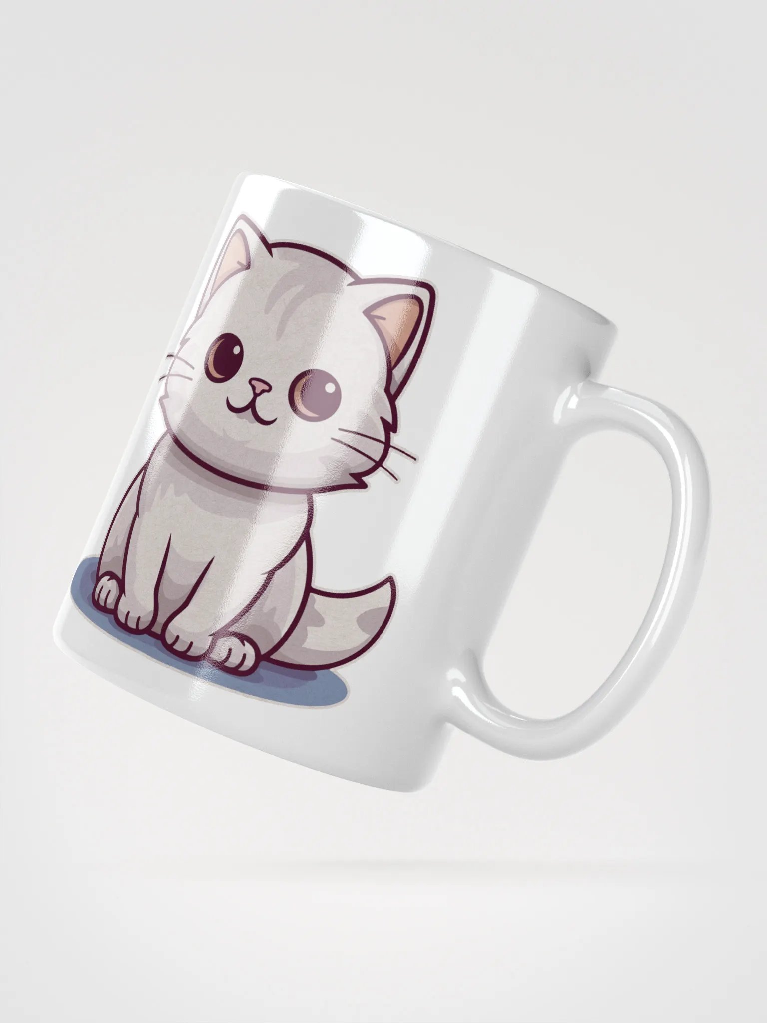 Whimsical White Cat Mug product image (3)