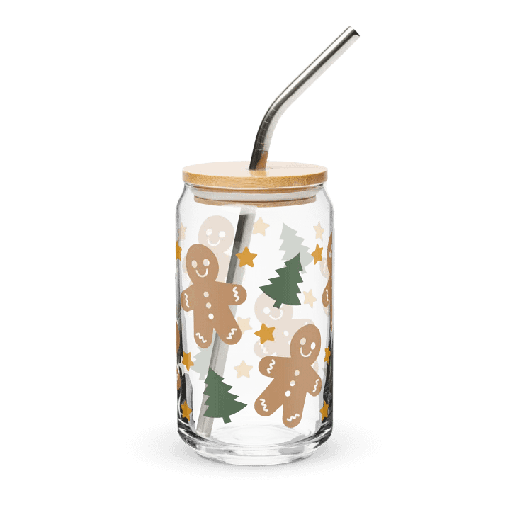 Christmas Tree Gingerbread Man Can-Shaped Glass product image (1)
