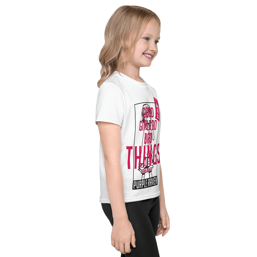 Kids Crew Neck T-Shirt Good Girl Lettering All-Over Print product image (4)