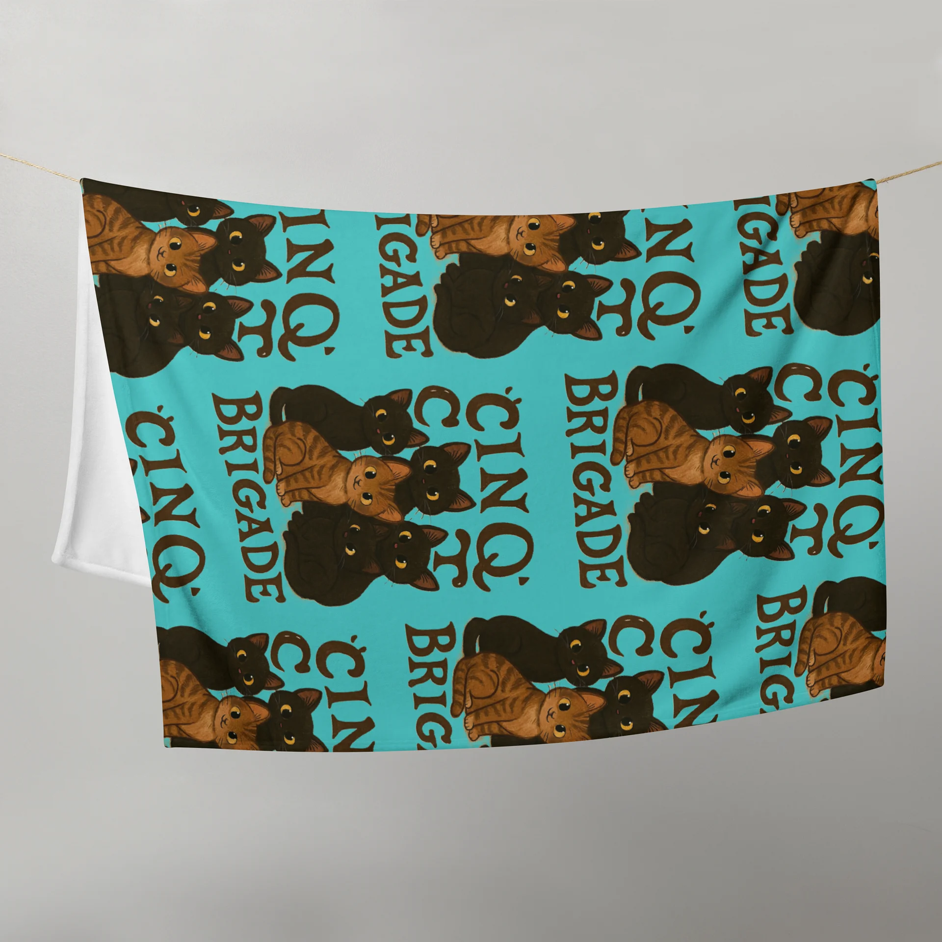 Blue Kitty Print Throw Blanket product image (9)