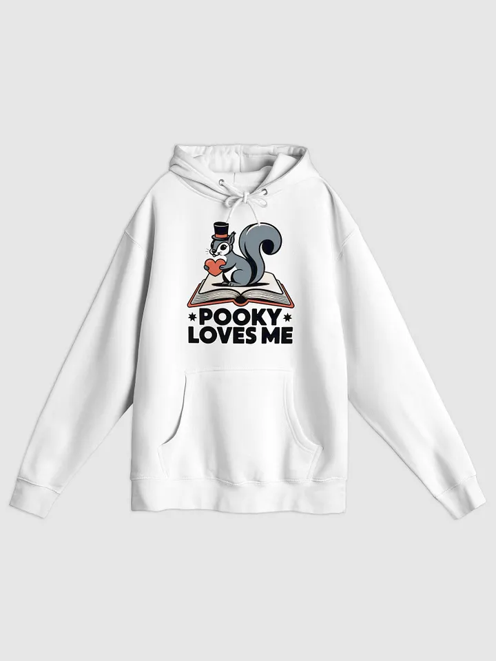 Premium, super soft Hoodie- images on both sides: Pooky Loves me, on book product image (1)