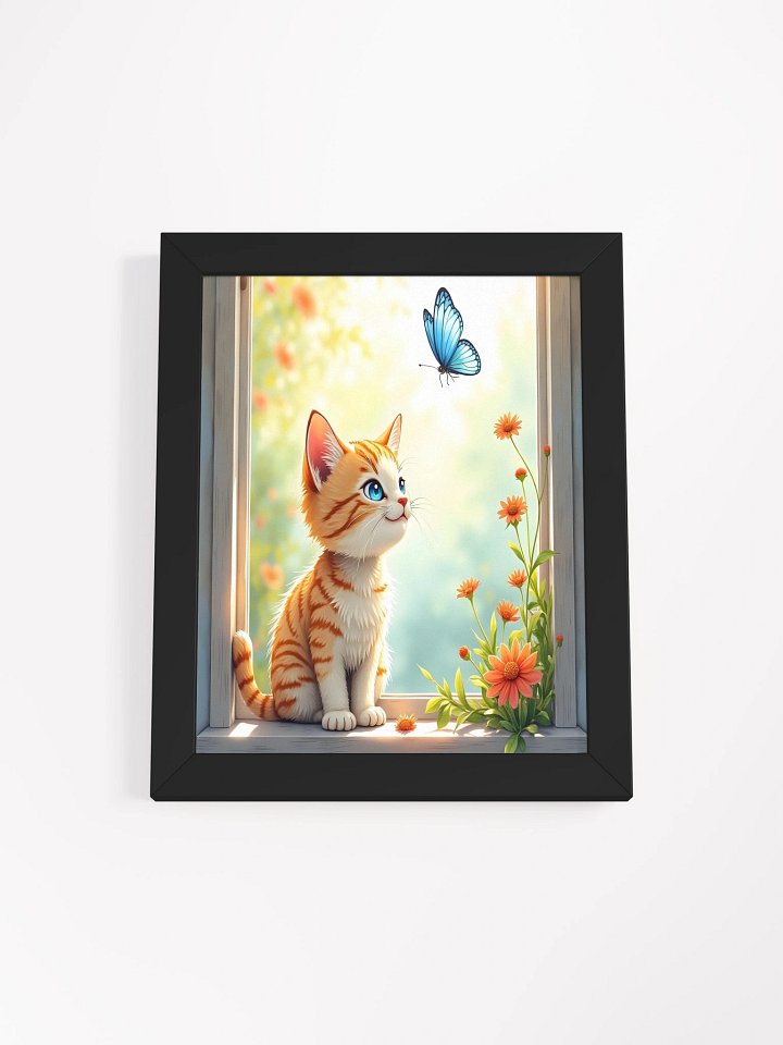 Kitten in Sunbeam Wall Art – Cozy Morning Cat Digital Print – Peaceful Windowsill Scene product image (3)