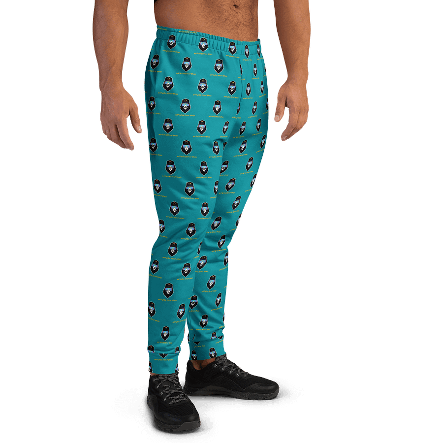 Synthsquatch Fitness Bigfoot Monogram Logo All-Over Print Men's Joggers (Teal) product image (4)