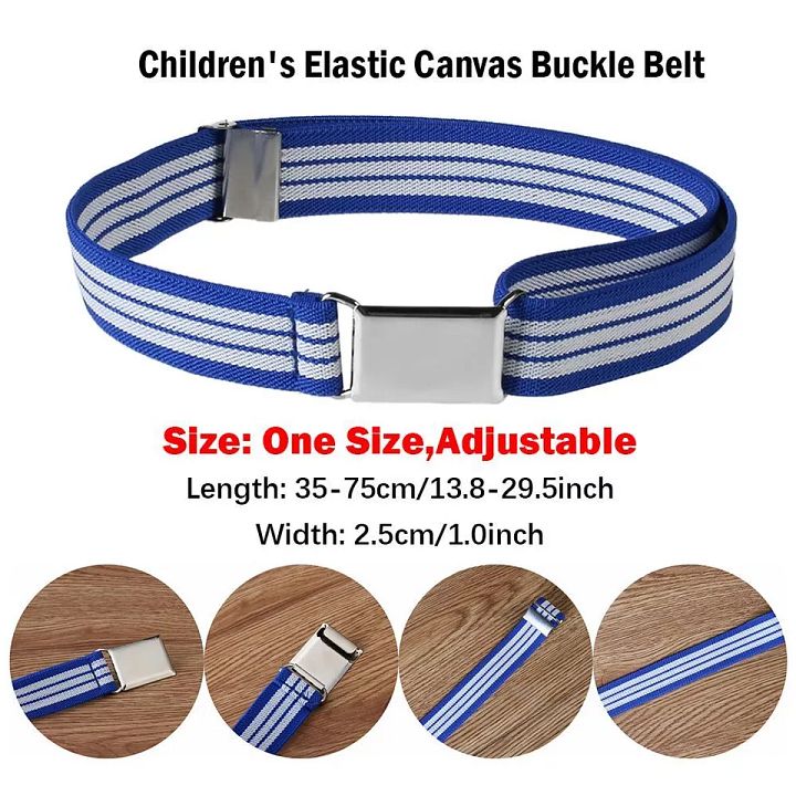 Color Boys Girls Pants Strap Kids Canvas Belt Adjustable Alloy Buckle Waistband product image (2)