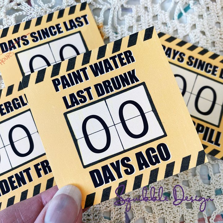 Vinyl Sticker - Artist Incidents: Days Since Paint Water Drunk product image (1)