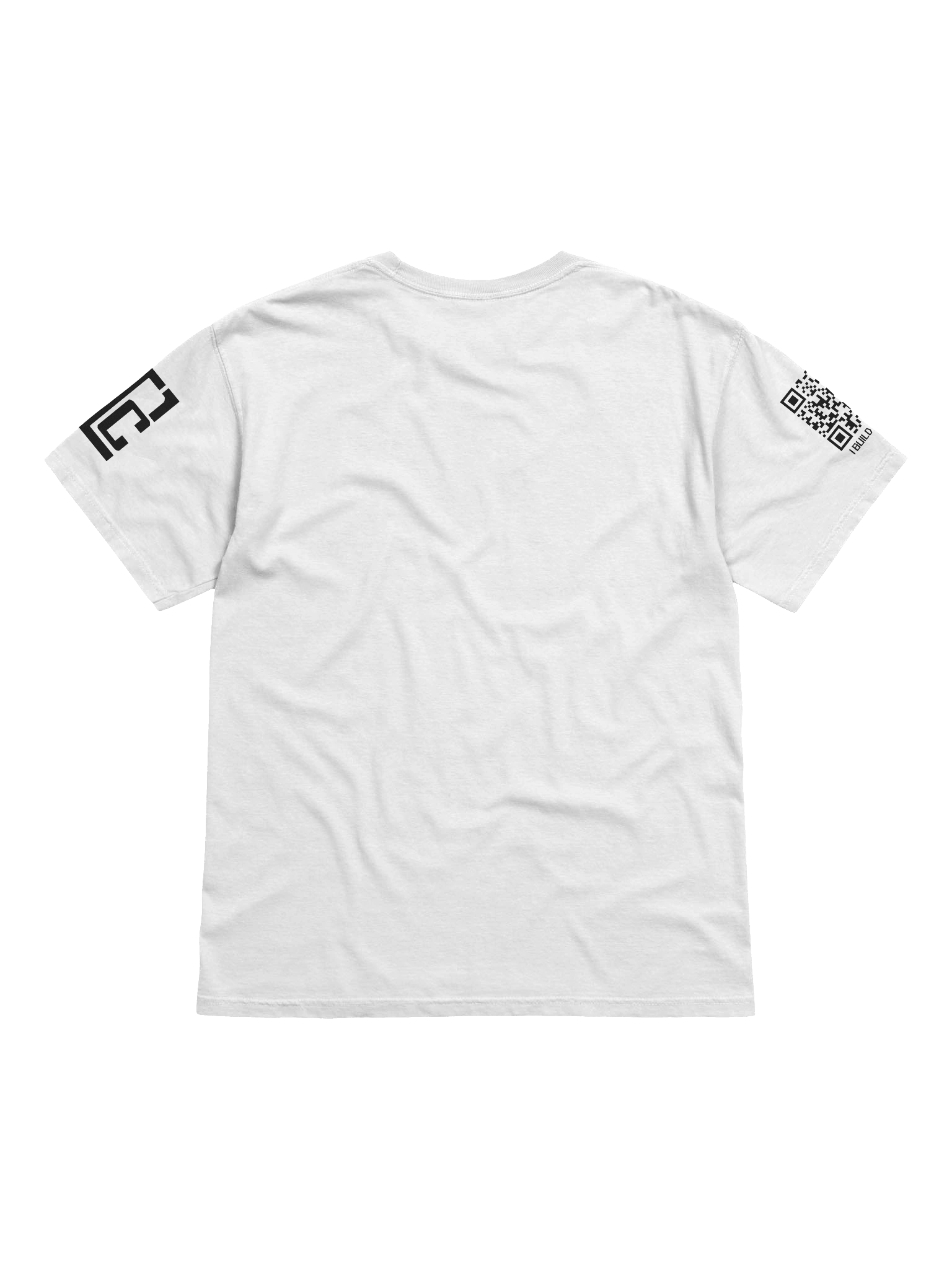 WHITE Ultra-Soft Cotton Tee - I BUILD THINGS! (Sleeve Print) product image (2)