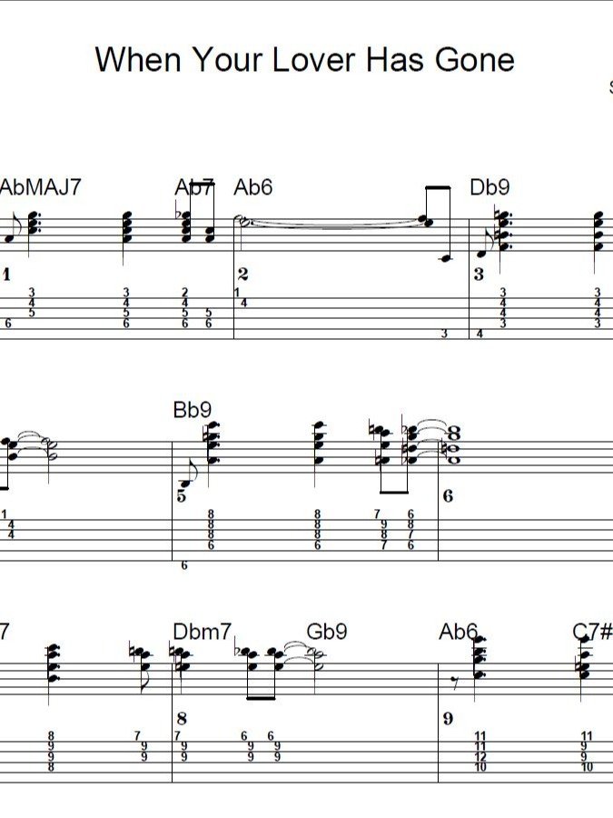 When your lover has gone - Guitar sheet music product image (1)