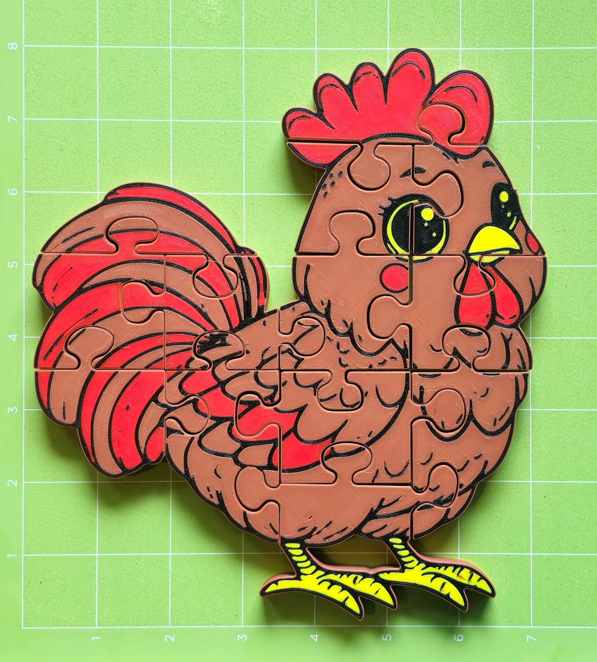 Rooster 3D Printed Jigsaw Puzzle – A Feathered Challenge for Young Minds! product image (4)
