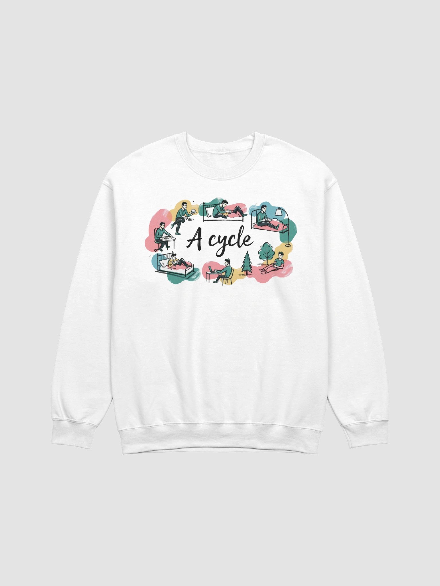 Cozy Daily Rhythms Poster | A Cycle Illustration Sweatshirt product image (5)