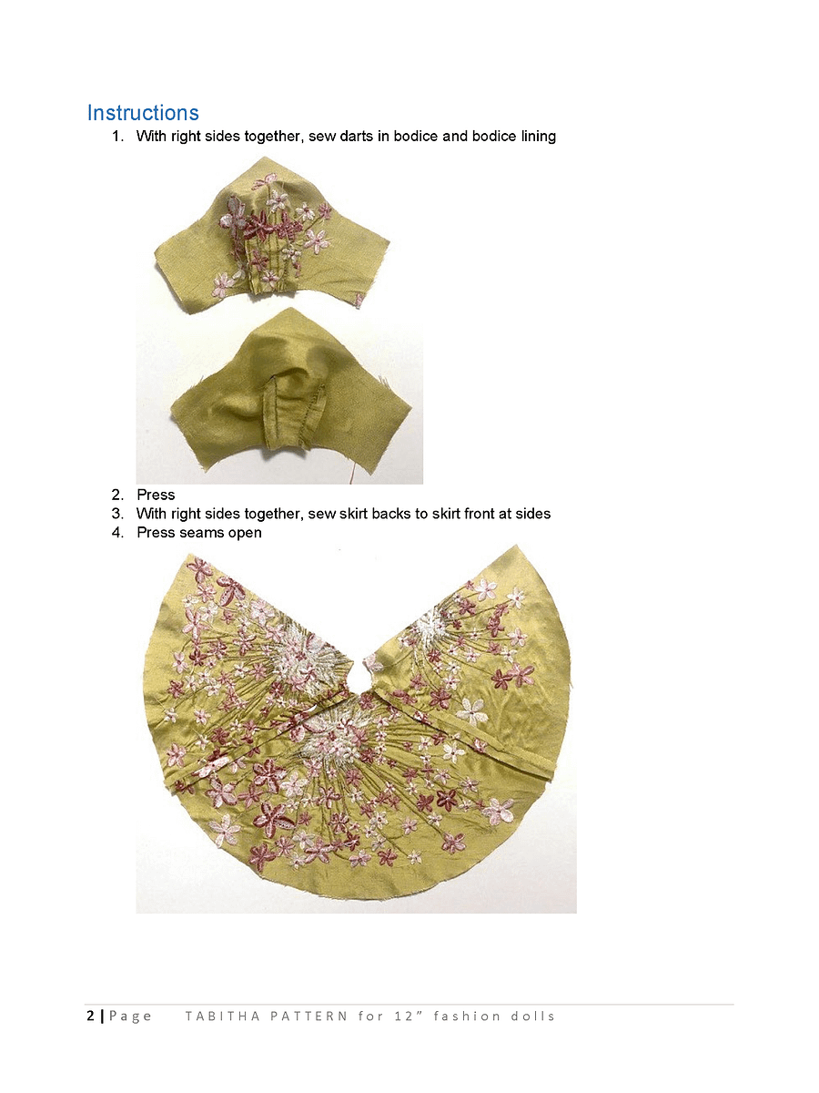 Tabitha sewing pattern for 12" fashion dolls product image (3)