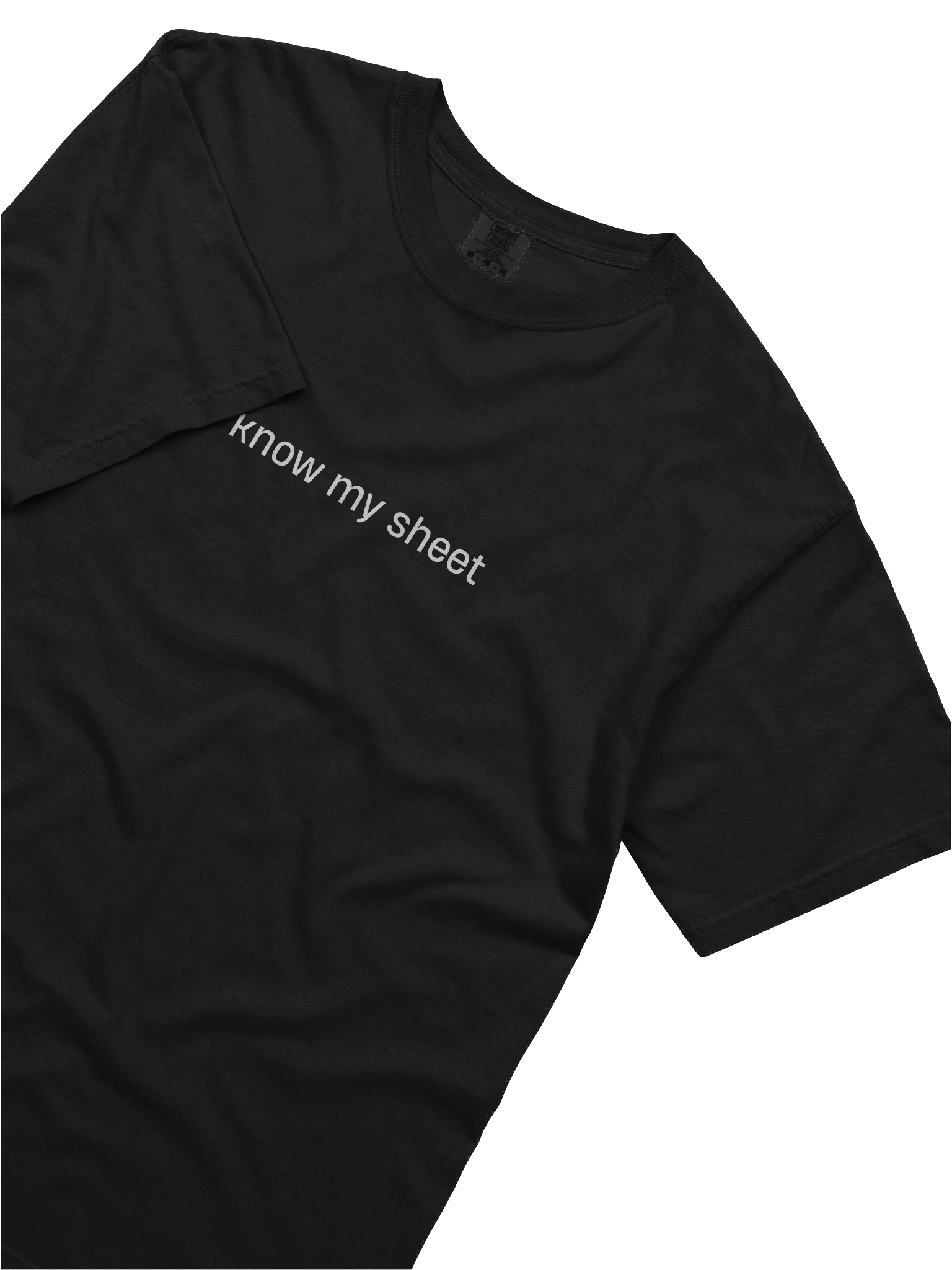 T-shirt “i know my sheet” - white typo print product image (15)