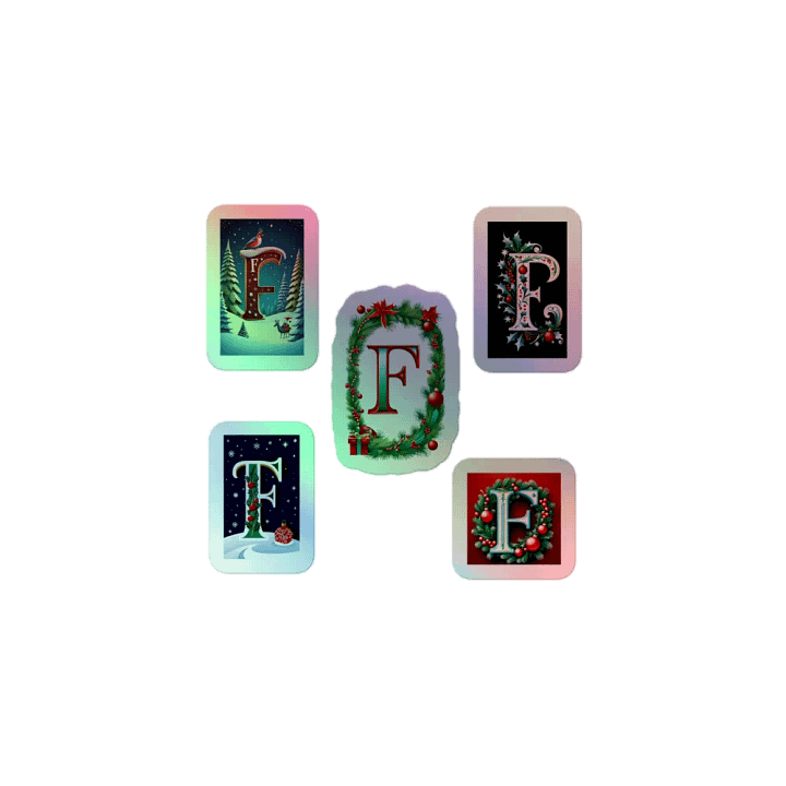 All F's Christmas Monogram Holo Sticker Pack product image (1)