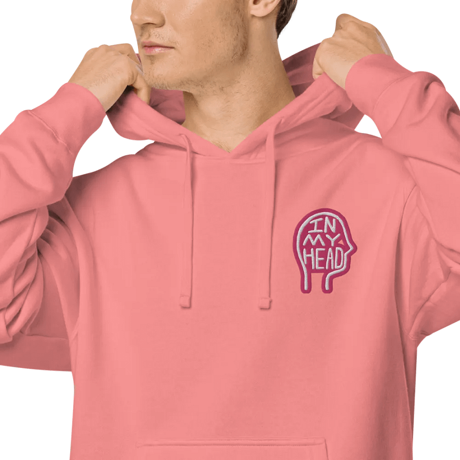 In My Head (L.C. pink bubble design 2) embroidered pigment hoodie product image (7)