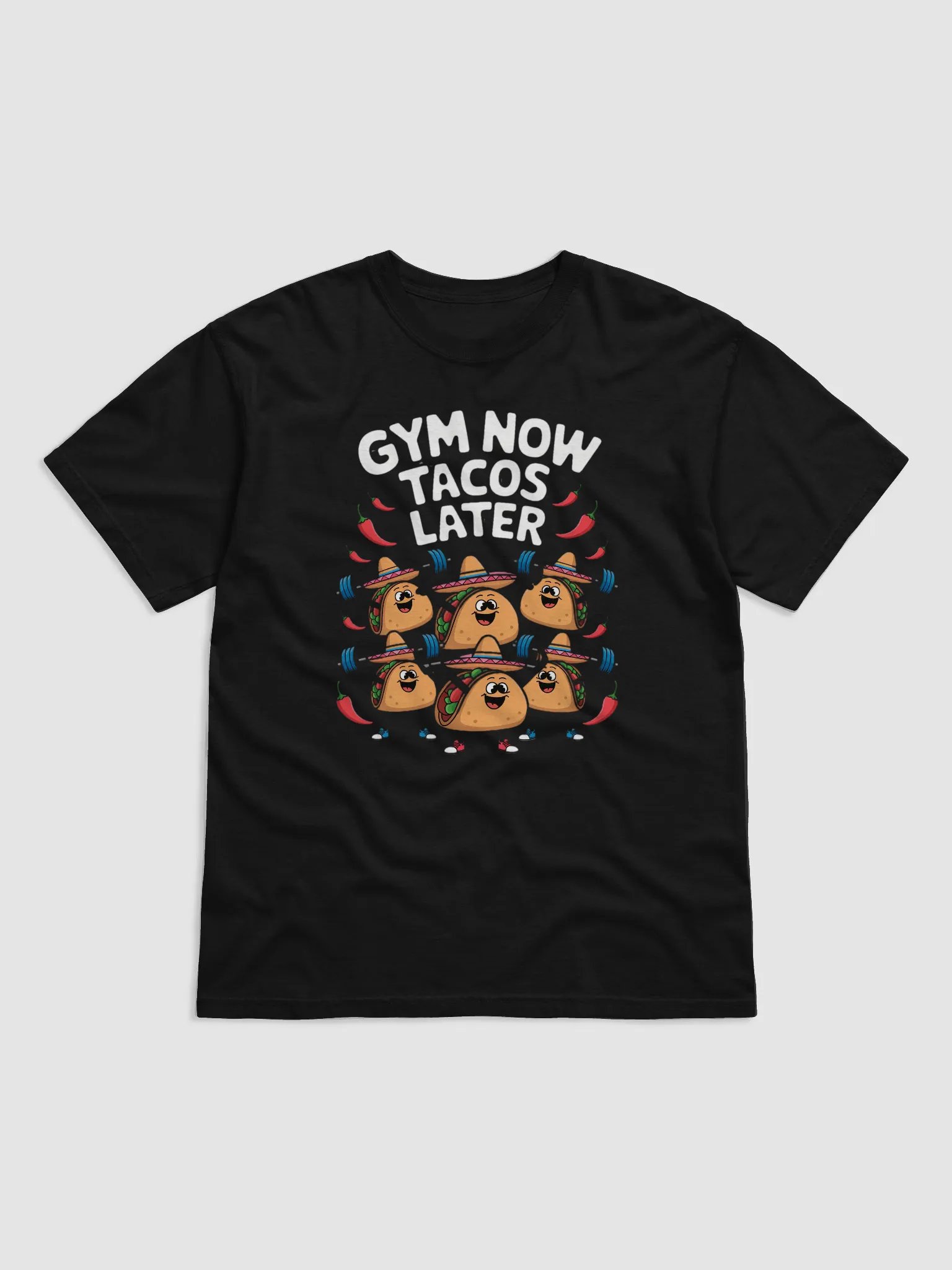 Funny "Gym Now, Tacos Later" Workout T-Shirt – Cute Taco Weightlifting Design product image (5)