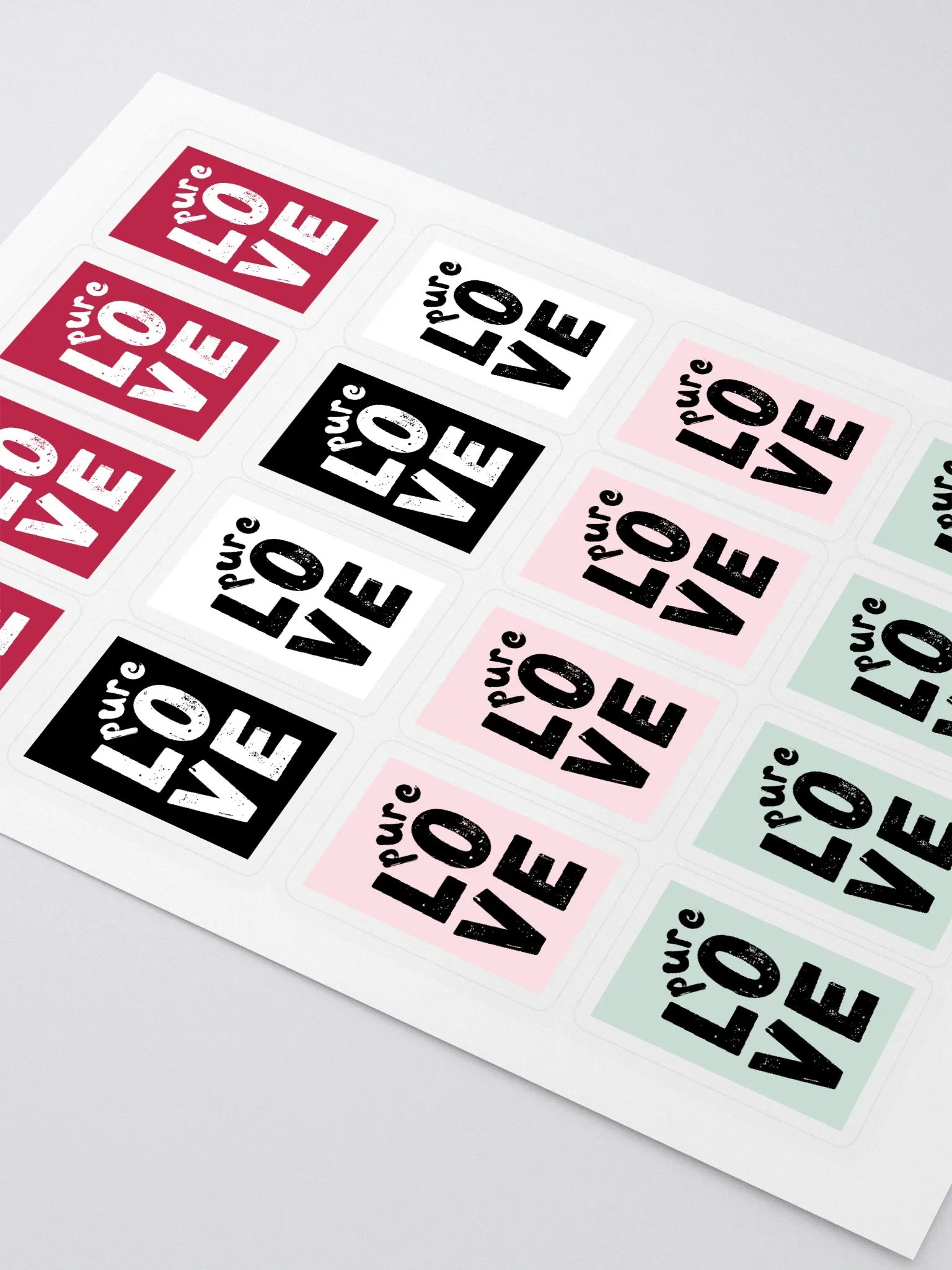 Pure Love with colored Background Sticker Sheet product image (3)