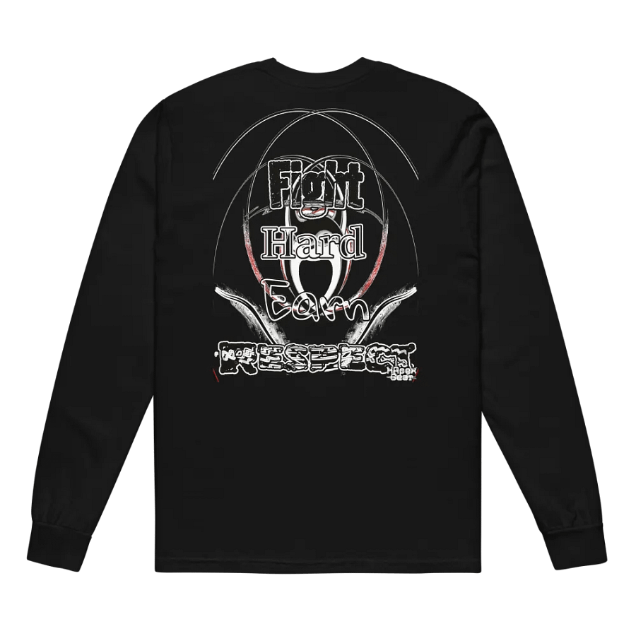 Fight Hard Earn Respect - Embroidered - Garment-Dyed Heavyweight Long Sleeve Shirt product image (3)
