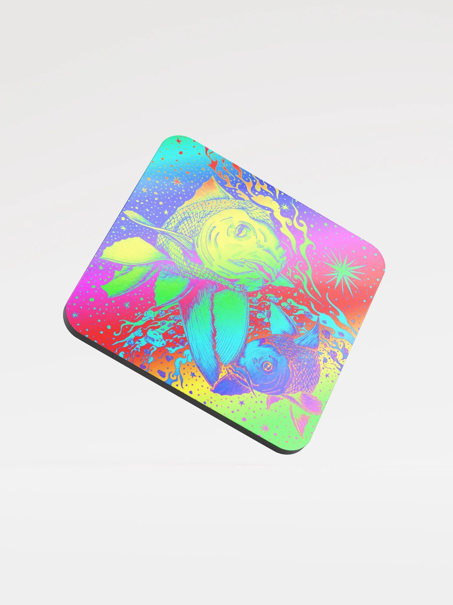 Limited edition Full Rainbow Pisces Zodiac coaster product image (1)