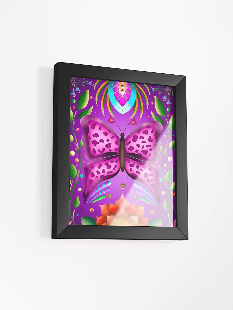 Purple Butterfly Vibrant Matte Poster in Ayous Wood Frame product image (4)