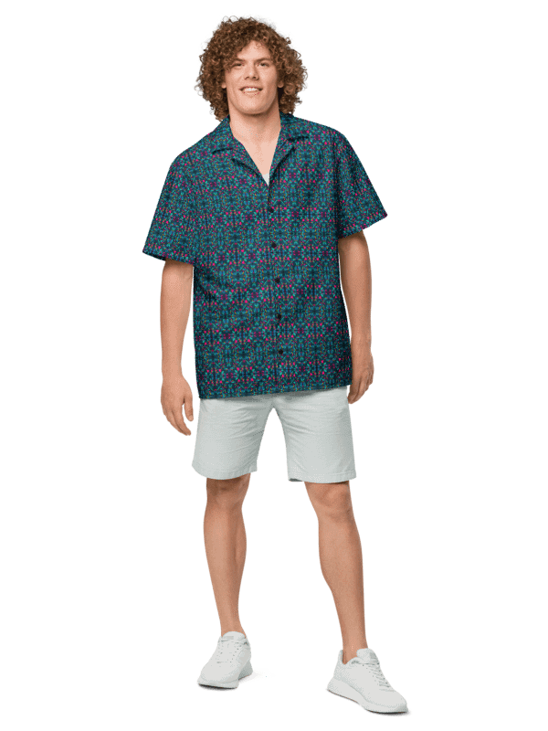 Blue Stained Glass – Vibrant Pattern Hawaiian Shirt product image (2)