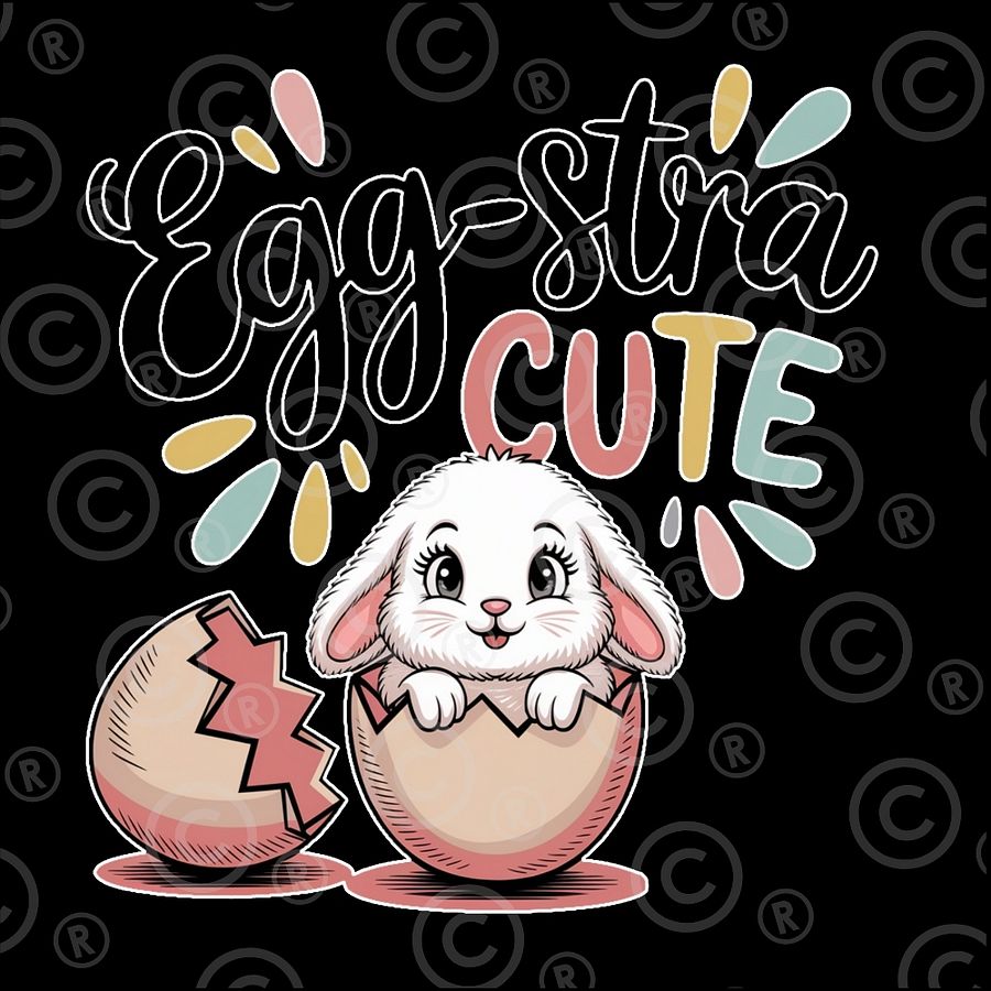 Egg-stra Cute Bunny Digital Download – High-Quality Easter PNG product image (1)