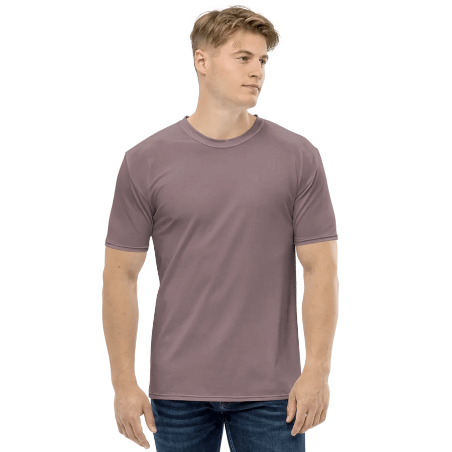 Plain Cool Purplish Brown Soft Summer Men's Crewneck Polyester Heavyweight Premium T-Shirt by Treasure Pie product image (4)