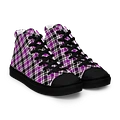 Purple, Black, & White Plaid Men's High Top Shoes product image (1)