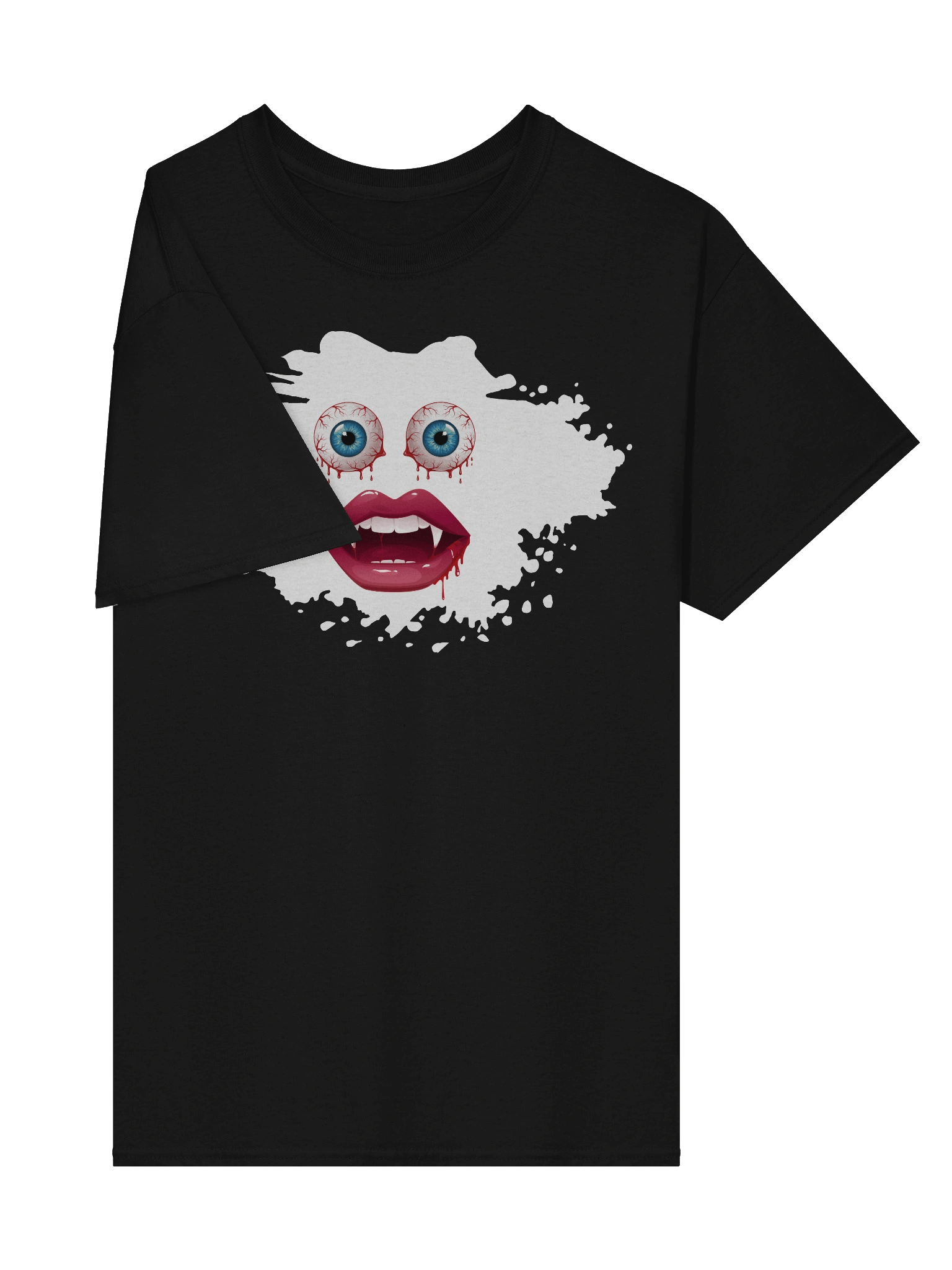 Vampy Vibes Dripping Eyes (White) T-Shirt product image (38)
