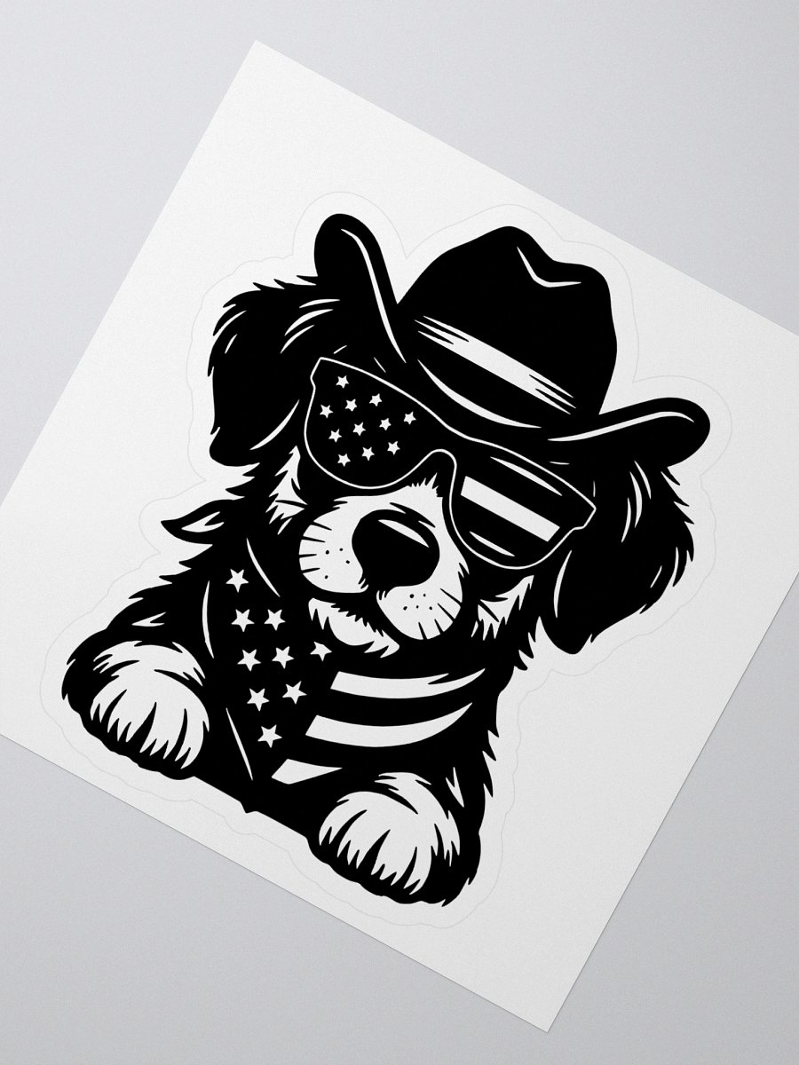 Cowboy Spirit American Pride Dog | Border Collie Sticker product image (2)