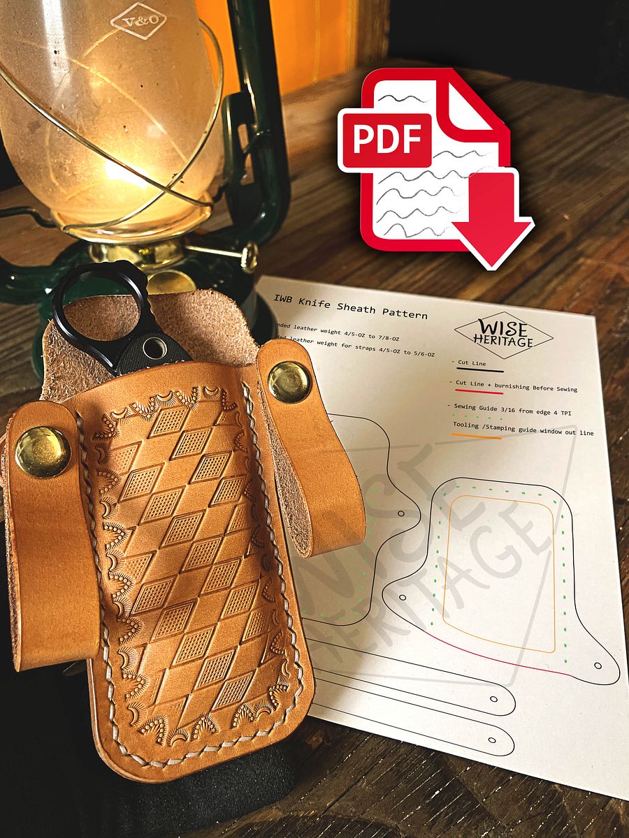 IWB leather knife/tool sheath PDF Cut Pattern product image (5)
