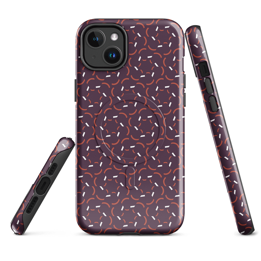 Violet Flux Geometric Pattern Magsafe Tough Case for iPhone product image (1)