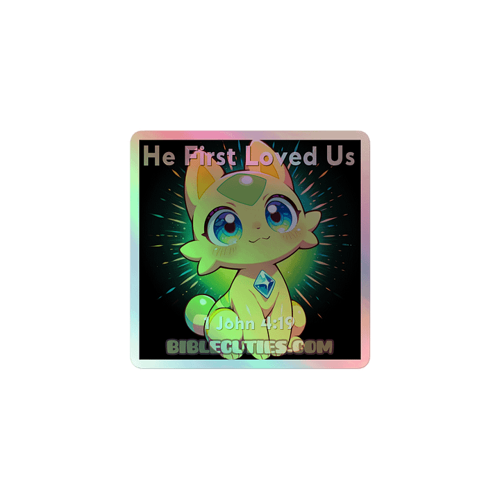 Bible Cuties Rebekah - He First Loved Us Holographic Sticker product image (1)