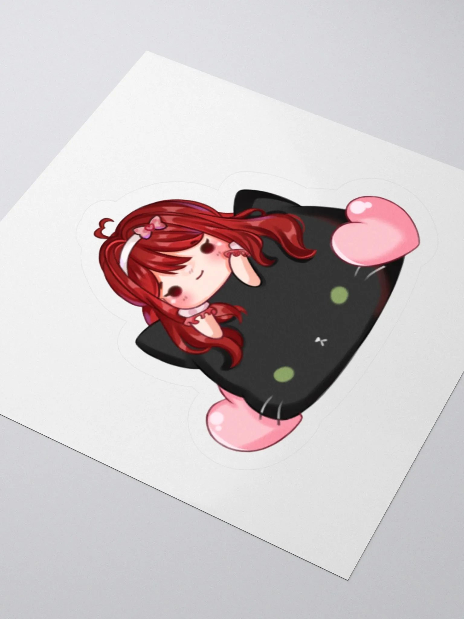 Pink Heart Cat Sticker product image (3)